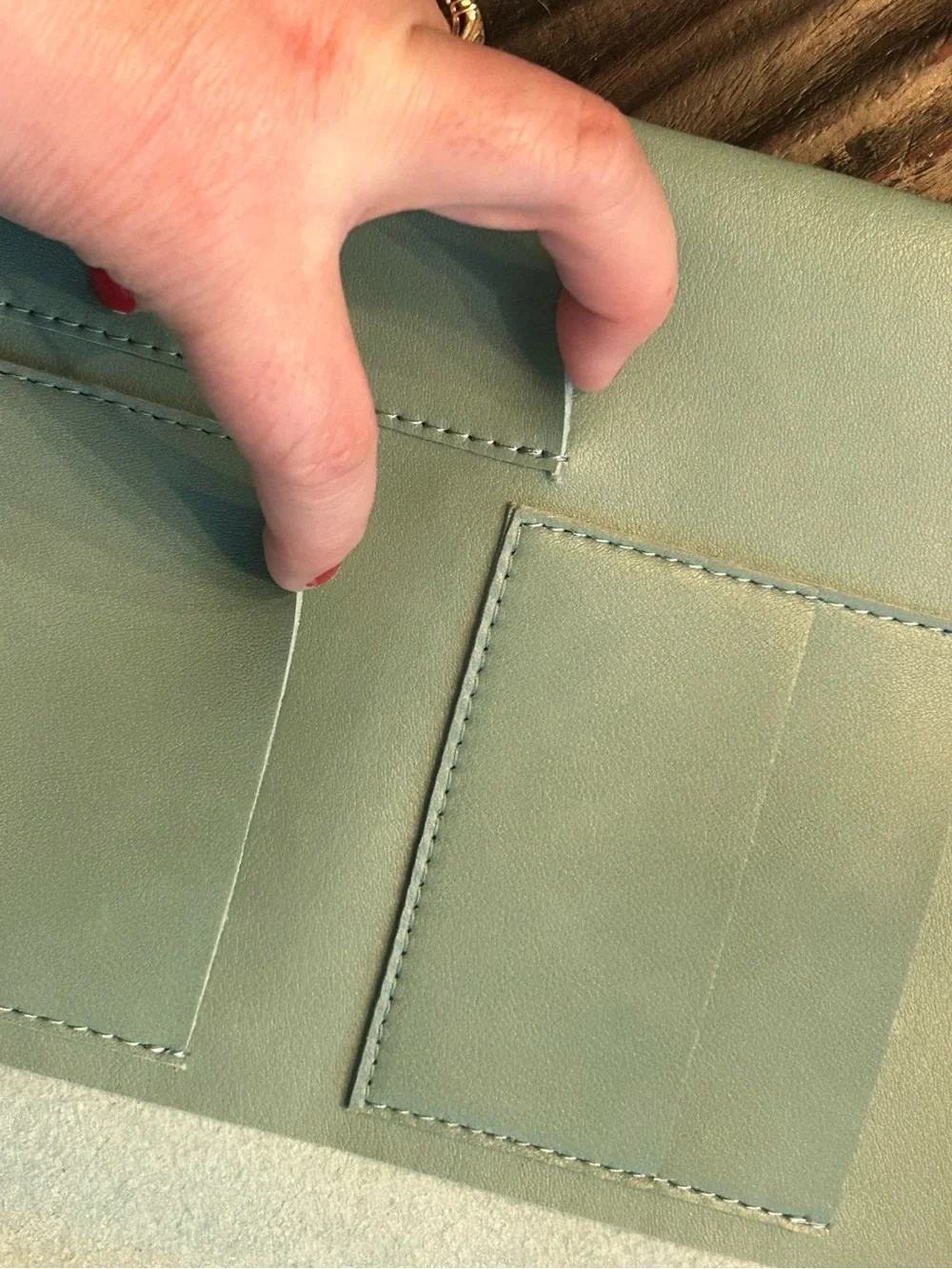 Erin Condren Sage Vegan Leather Folio like new